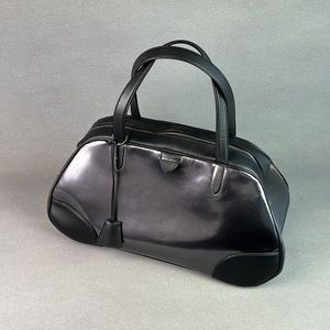 Marc jacobs top hanle leather bowling bag mirror finish 2012 runway collection